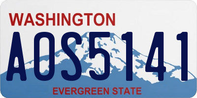 WA license plate AOS5141