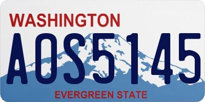 WA license plate AOS5145