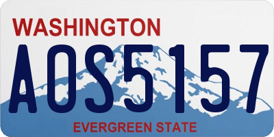 WA license plate AOS5157