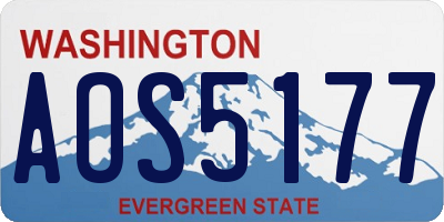 WA license plate AOS5177