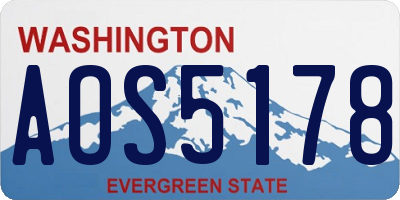 WA license plate AOS5178