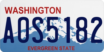 WA license plate AOS5182