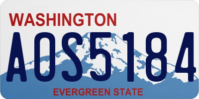 WA license plate AOS5184
