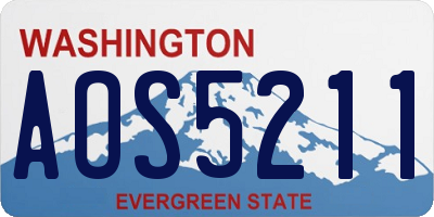 WA license plate AOS5211