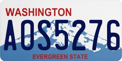 WA license plate AOS5276