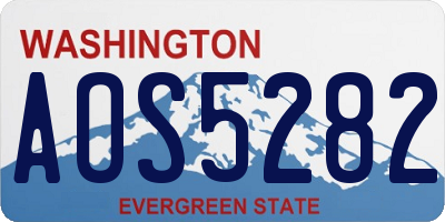 WA license plate AOS5282