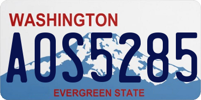 WA license plate AOS5285