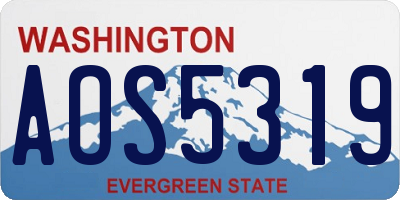 WA license plate AOS5319