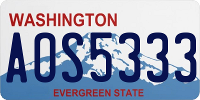 WA license plate AOS5333