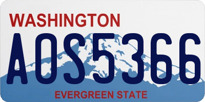 WA license plate AOS5366