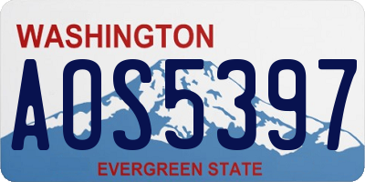 WA license plate AOS5397