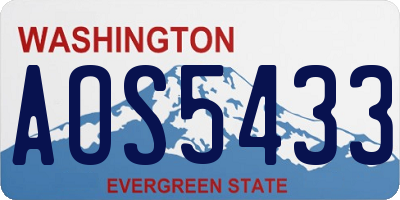 WA license plate AOS5433