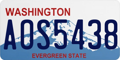 WA license plate AOS5438