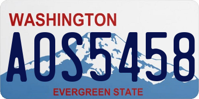 WA license plate AOS5458