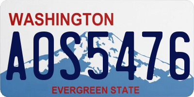 WA license plate AOS5476