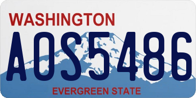 WA license plate AOS5486