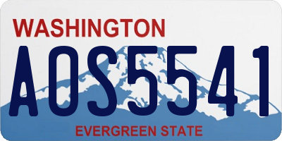 WA license plate AOS5541