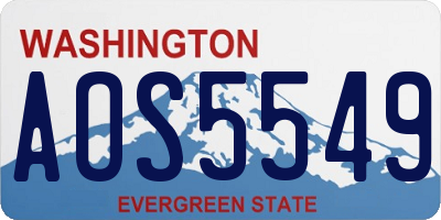 WA license plate AOS5549