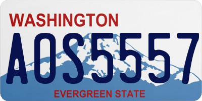 WA license plate AOS5557