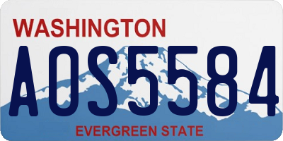 WA license plate AOS5584