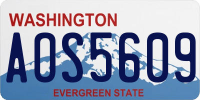 WA license plate AOS5609