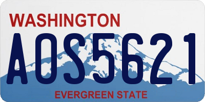 WA license plate AOS5621