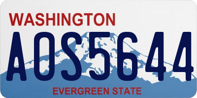 WA license plate AOS5644