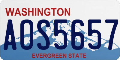 WA license plate AOS5657