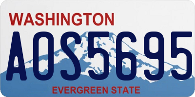 WA license plate AOS5695