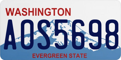 WA license plate AOS5698