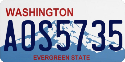 WA license plate AOS5735