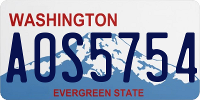 WA license plate AOS5754