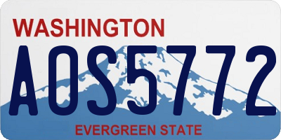 WA license plate AOS5772