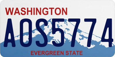 WA license plate AOS5774