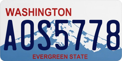 WA license plate AOS5778