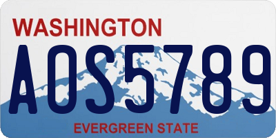 WA license plate AOS5789