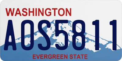 WA license plate AOS5811