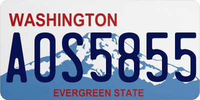 WA license plate AOS5855