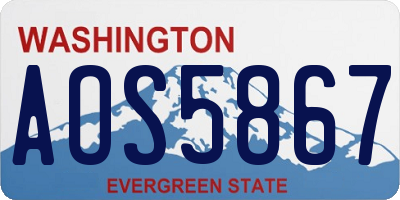 WA license plate AOS5867