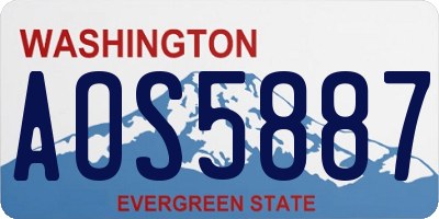 WA license plate AOS5887