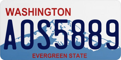 WA license plate AOS5889