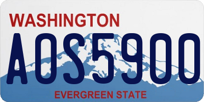 WA license plate AOS5900
