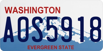 WA license plate AOS5918
