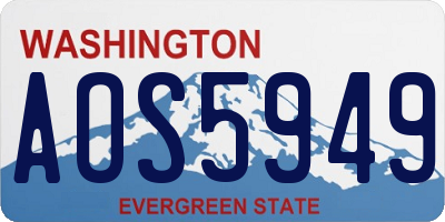 WA license plate AOS5949