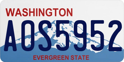 WA license plate AOS5952