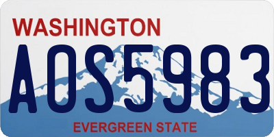 WA license plate AOS5983