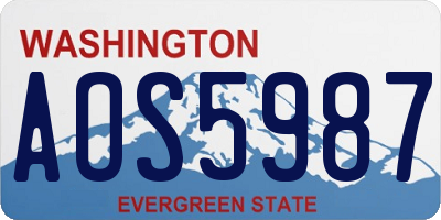 WA license plate AOS5987