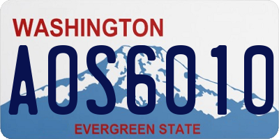 WA license plate AOS6010