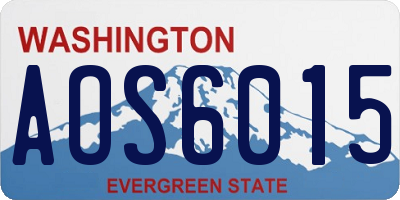 WA license plate AOS6015