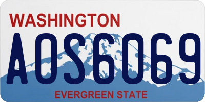 WA license plate AOS6069